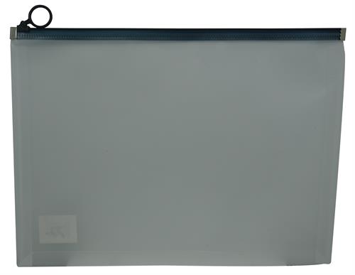 Brainware A4 Clear Carry Folder With Black Easy Slide Zip