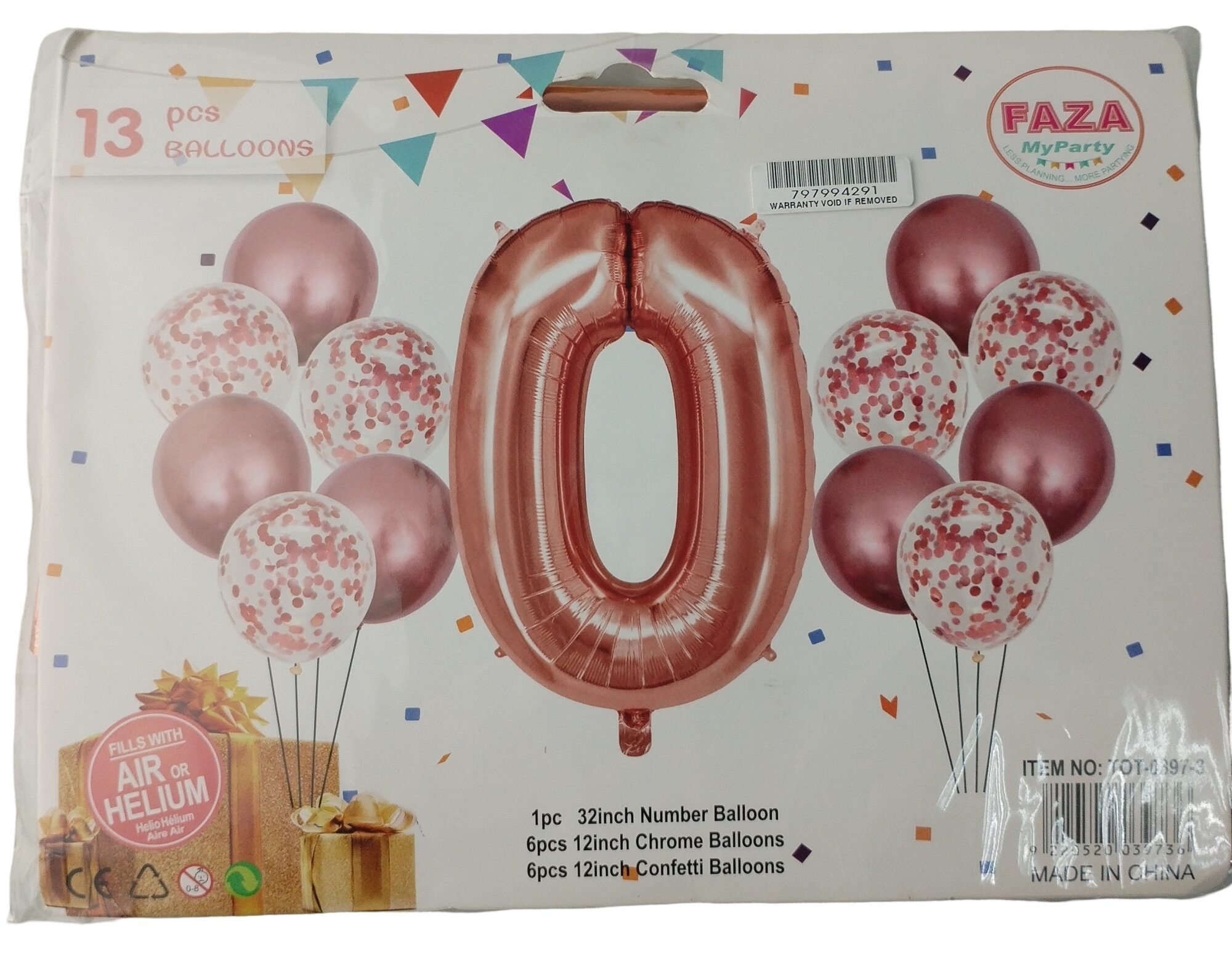 Casey 13pc Rose Gold and White Balloon Set Nr 0