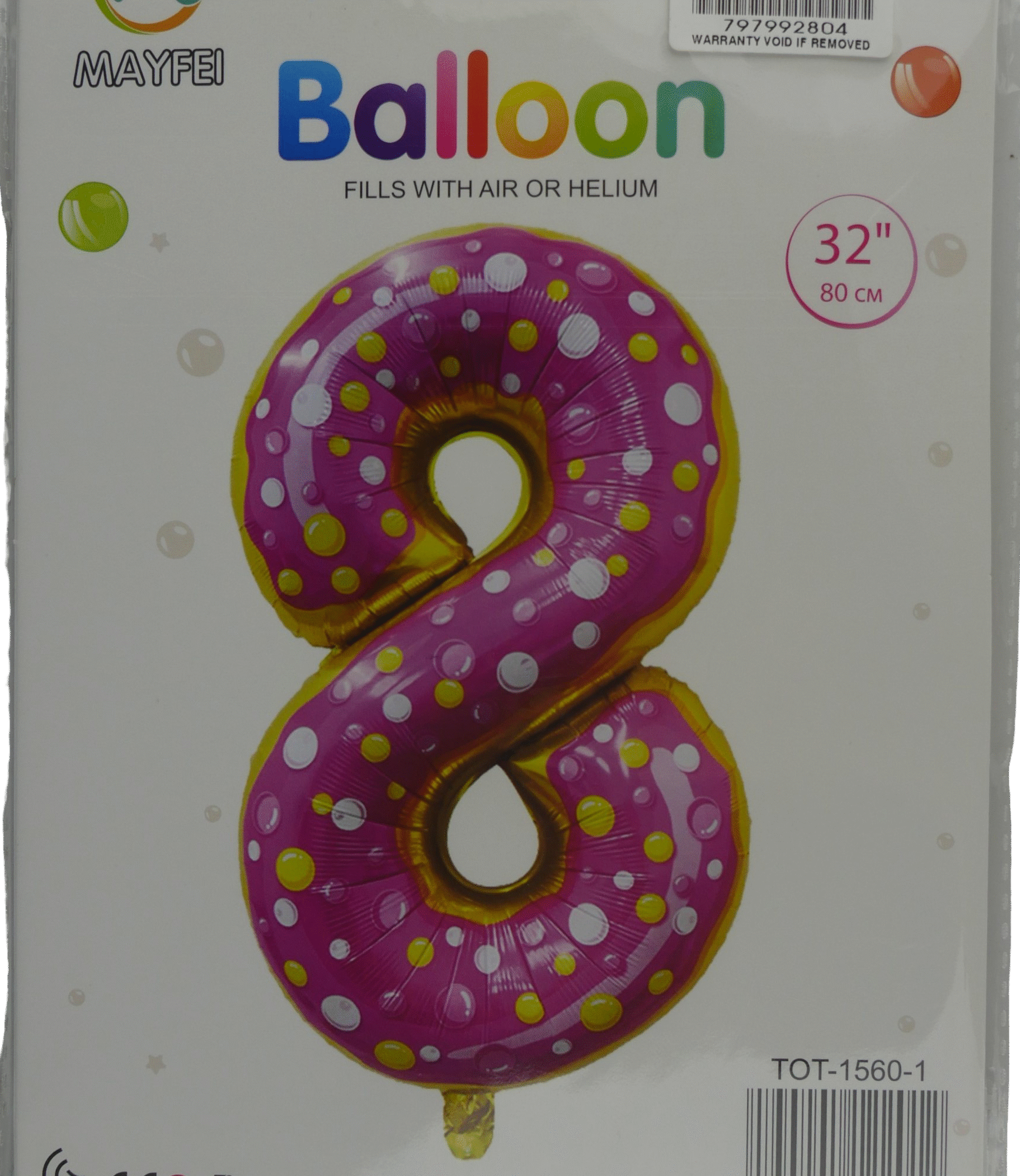Casey 102cm Donut Balloon Number 8