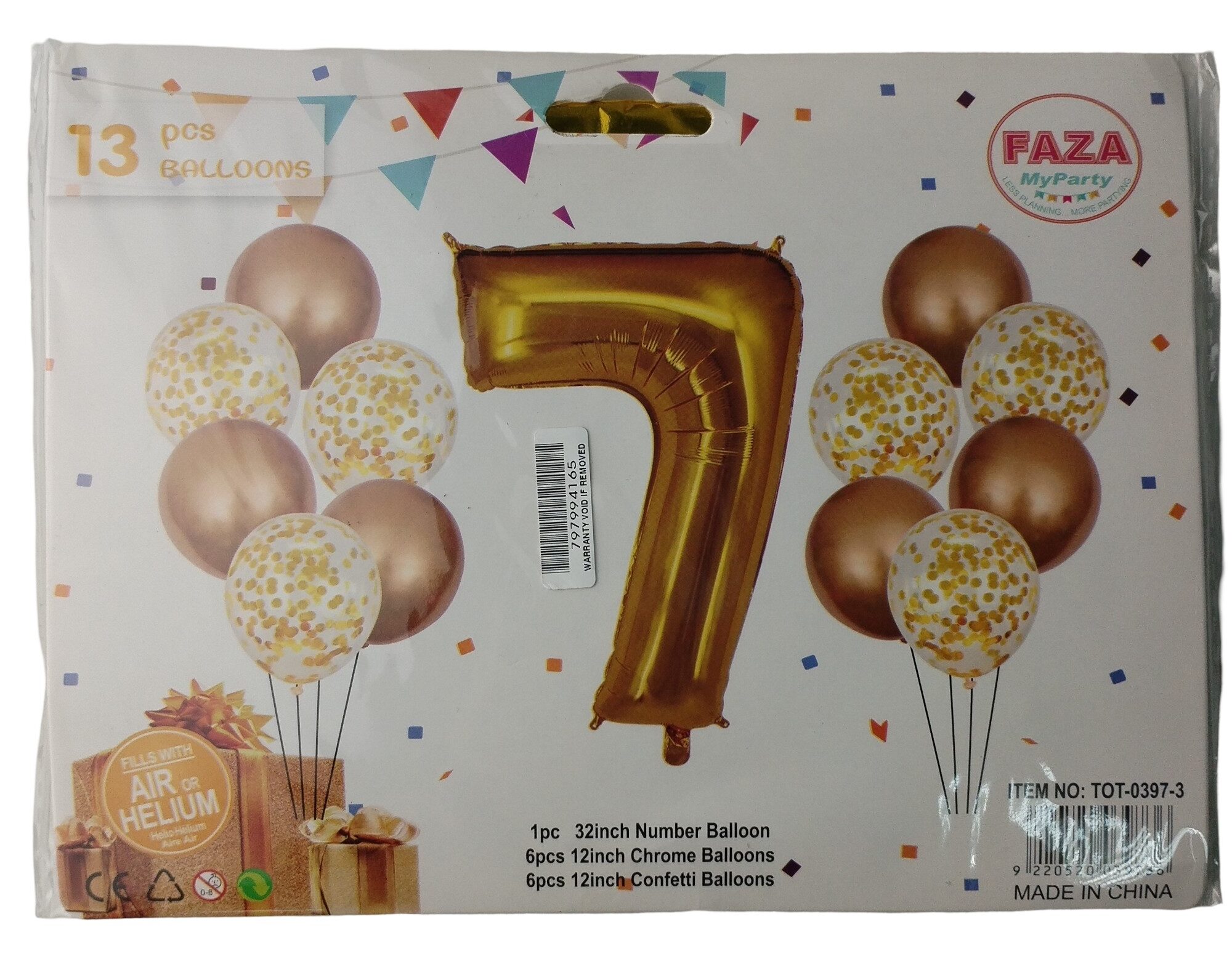 Casey 13pc Gold and White Balloon Set Nr 7